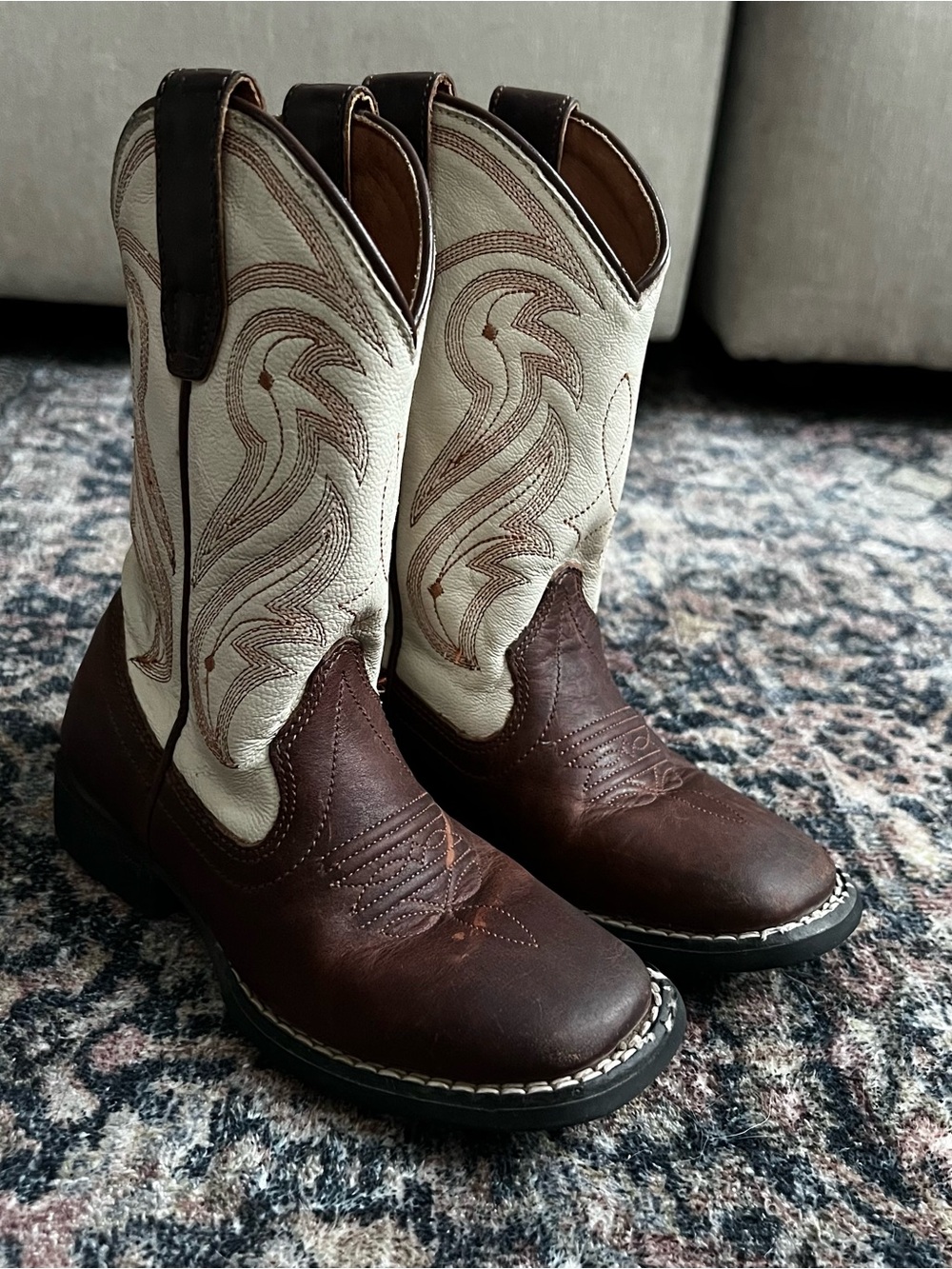 Kids Rank 45 Leather Cowboy Boots Sz 10